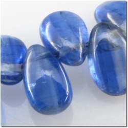 2 Kyanite drop briolette gemstone beads (N) 6 to 7.5mm