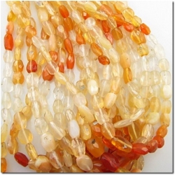 Opal Mexican fire opal faceted nugget gemstone beads (N) 5.1 to 7.5mm
