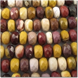 Mookaite faceted rondelle gemstone beads (N) 7.8 to 8.3mm
