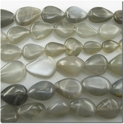 Moonstone gray irregular drop gemstone beads (N) 6 to 15mm