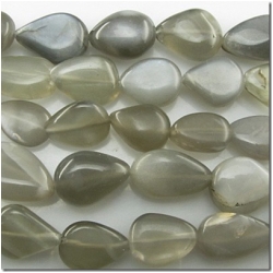 Moonstone gray irregular drop gemstone beads (N) 12 to 17.5mm