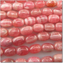6pc Rhodochrosite AA barrel gemstone beads (N) 8.3 to 9.2mm