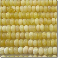 Opal African yellow opal rondelle gemstone beads (N) 5.9 to 6.3mm