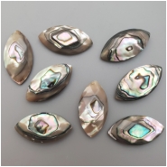 1 Abalone Shell Faceted Marquise Cabochon (N) 13 x 25mm CLOSEOUT