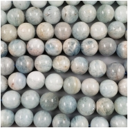 Aquamarine Round Gemstone Bead (H) 14 to 15mm 8 inches CLOSEOUT