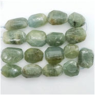 Aquamarine Faceted Nugget Gemstone Bead (N) Approximate size 17.29 to 24.14mm x 13.23 to 19.81mm, 7.5 to 7.75 inches