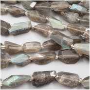 Labradorite Faceted Nugget Gemstone Bead (N) Approximate size 11 to 15.8mm long 14.75 inches CLOSEOUT