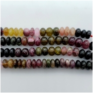 Tourmaline Multicolor Rondelle Gemstone Bead (N) 3.65 to 7.58mm x 9.00 to 9.67mm 4 inches CLOSEOUT