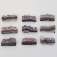 1 Amethyst Stalactite Rectangle Gemstone Slice No Holes  (N) Approximate size 11.9 to 16.4mm x 27.8 to 30.42mm CLOSEOUT