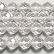 Crystal Quartz Faceted Round Gemstone Beads (N) Approximate Size 9.5 to 10mm 16 inches