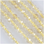 Lemon Quartz Faceted Round Gemstone Beads (H) Approximate Size 3mm 16 inches