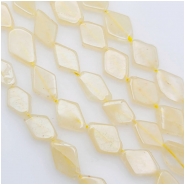 Golden "Jade" Butter Quartz Flat Diamond Gemstone Beads (N) Approximate size 8.5 x 10mm to 9.3 x 13mm 12 inches