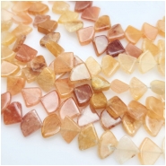 Golden "Jade" Butter Quartz Flat Fan Banded Gemstone Beads (N) Approximate size 8.3 x 11mm to 9.75 x 12.2mm 8 inches