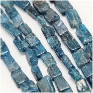 Neon Blue Apatite Flat Rectangle Gemstone Beads (N) 3.5 x 4mm to 4.8 x 8.5mm 15 inches