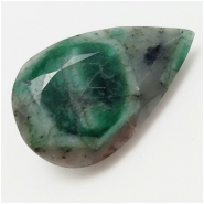1 Emerald Faceted Pear Loose Cut Gemstone No Holes (N) 15.95 x 25.23mm