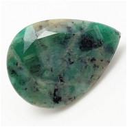 1 Emerald Faceted Pear Loose Cut Gemstone No Holes (N) 16.9 x 23.08mm