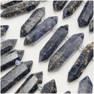 Iolite Graduated Double Point Top Drilled Gemstone Beads (N) 31.6 to 52.7mmmm 15.5 inches