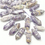 Lilac Jasper Graduated Double Point Top Drilled Gemstone Beads (N) 32 to 43mm 15.5 inches