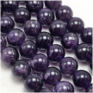 Amethyst 10mm Deep Purple Included Round Gemstone Beads (N) 15.5 inches