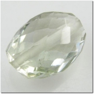1 Green Amethyst faceted irregular oval gemstone bead (H) 13.2 to 13.9mm