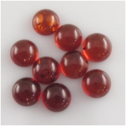 4 Amber Baltic round red orange cabochon gemstones loose cut (H) 10mm CLOSEOUT