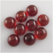4 Amber Baltic round red cabochon gemstones loose cut (H) 10mm CLOSEOUT