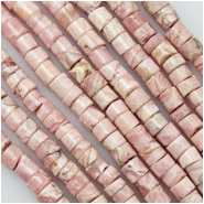 Rhodochrosite Heishi Gemstone Beads (N) Approximate size 3.8 to 4.6mm 16 inches