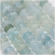 Aquamarine 6.5mm Rondelle Gemstone Beads (H) 16 inches