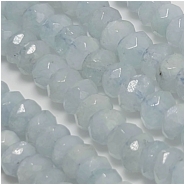 Aquamarine 6mm Blue Hand Faceted Rondelle Gemstone Beads (H) 15.75 inches