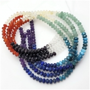 Chakra Mutlistone Faceted Rondelle Gemstone Beads (NHD) 6mm 16 inches