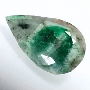 1 Emerald In Matrix Faceted Pear Loose Cut Gemstone No Holes (OS) 15.9 x 25.23mm