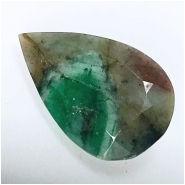 1 Emerald In Matrix Faceted Pear Loose Cut Gemstone No Holes (OS) 15.5 x 24.15mm