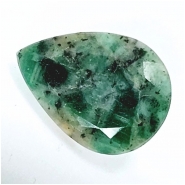 1 Emerald In Matrix Faceted Pear Loose Cut Gemstone No Holes (OS) 16.9 x 23.08mm