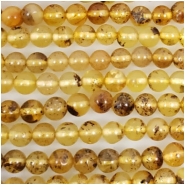 Baltic Amber Yellow Hand Cut 4mm Round Gemstone Beads (N) Approximate size 4.3 to 5mm 16 inches CLOSEOUT
