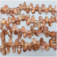 Sunstone Graduated Top Drilled Flat Nugget Gemstone Beads (N) Approximate size 6 x 11.5mm to 6.4 x 23mm 16.25 inches CLOSEOUT