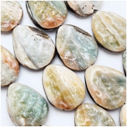 Abalone Polished Haliotis Shell Doublet Natural Form Beads (NM) Approximate size 18.6 x 24mm to 23.2 x 28.7mm 15 inches