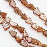 Hessonite Garnet Hand Cut Tringle Gemstone Beads (N) Approximate size 4.9 x 5.2mm to 4.5 x 8mm 16.5 inches