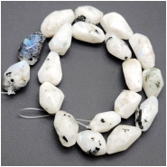 Rainbow Moonstone Faceted Nugget Gemstone Beads (N) Approximate size 12.5 x 17.8mm to 15.3 x 24.9mm 16 inches