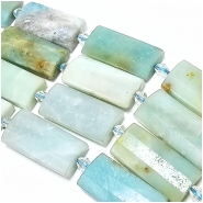 Amazonite 13 x 27mm Faceted Rectangle Gemstone Beads (N) 15 inches