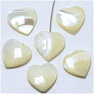 5 Mother of Pearl Heart Pendant Top Hole (N)