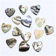 20 Abalone Heart Shell Beads (N)
