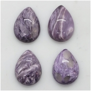 1 Charoite Teardrop Gemstone Cabochon (D) 14.91 x 19.84mm to 15.18 x 20.16mm CLOSEOUT