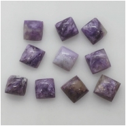 Charoite Rectangle Gemstone Cabochons (D) Approximate size 5.49 x 6.03mm to 6.31 x 6.4mm 10 Pieces CLOSEOUT