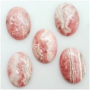 Rhodochrosite Oval Gemstone Cabochon (D) Approximate size 17.66 x 24.2mm to 18.15 x 24.8mm 1 Piece CLOSEOUT