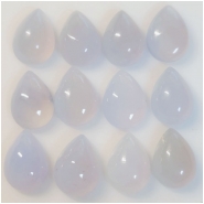 1 Chalcedony 13 x 18mm Pear Low Dome A Gemstone Cabochon (N)