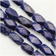 Lapis Lazuli Hand Faceted 4.5 x 7mm Tube Gemstone Beads (N) 13.5 inches