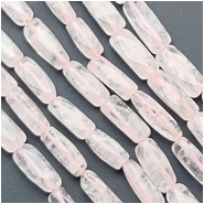 Rose Quartz Long Faceted Nugget Gemstone Beads (N) Approximate size 4 x 10.2mm to 5.6 x 14.1mm 13 inches