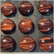 1 Red Tiger Eye 15mm Round AAA Gemstone Cabochon (H)