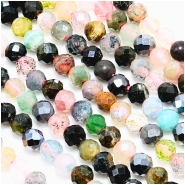 Multistone 3.5mm Faceted Round Dark Mix Gemstone Beads (N) 15.5 inches