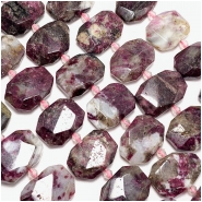 Tourmaline in Quartz Faceted Octagon Gemstone Beads (N) 15 x 22mm 15.75 inches